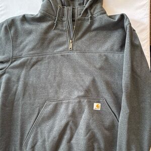 Carhartt Gray Quarter-Zip Hooded Sweatshirt